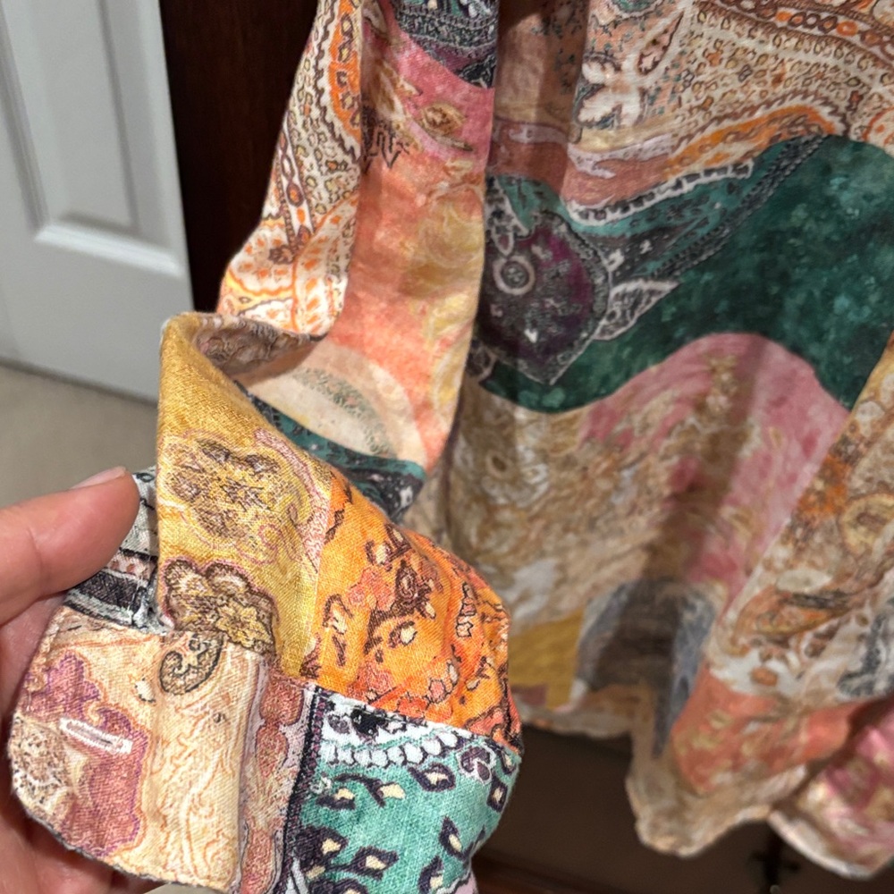 Magaschoni Multicolor Patchwork Women's Button Do… - image 5